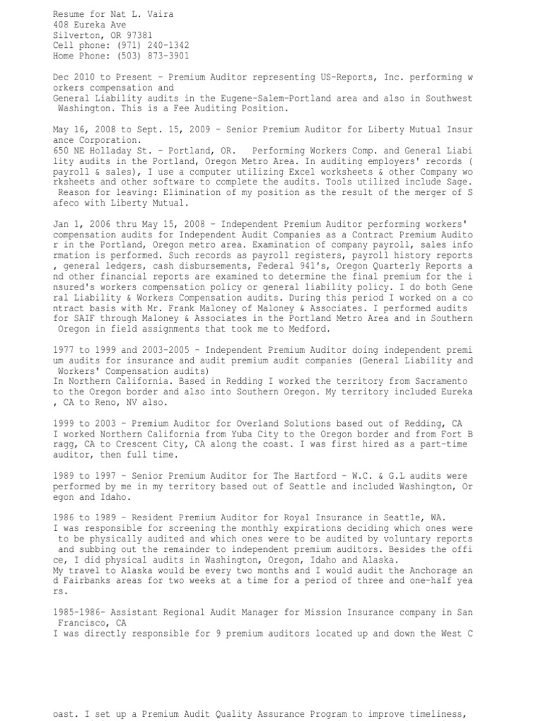 amigos redding ca on Senior Premium Auditor California Insurance