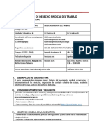 Silabo de Derecho Sindical Del Trabajo 1171