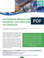 Autoridad Reguladora en Silencio: Vacunación No Autorizada (AIS PERÚ)