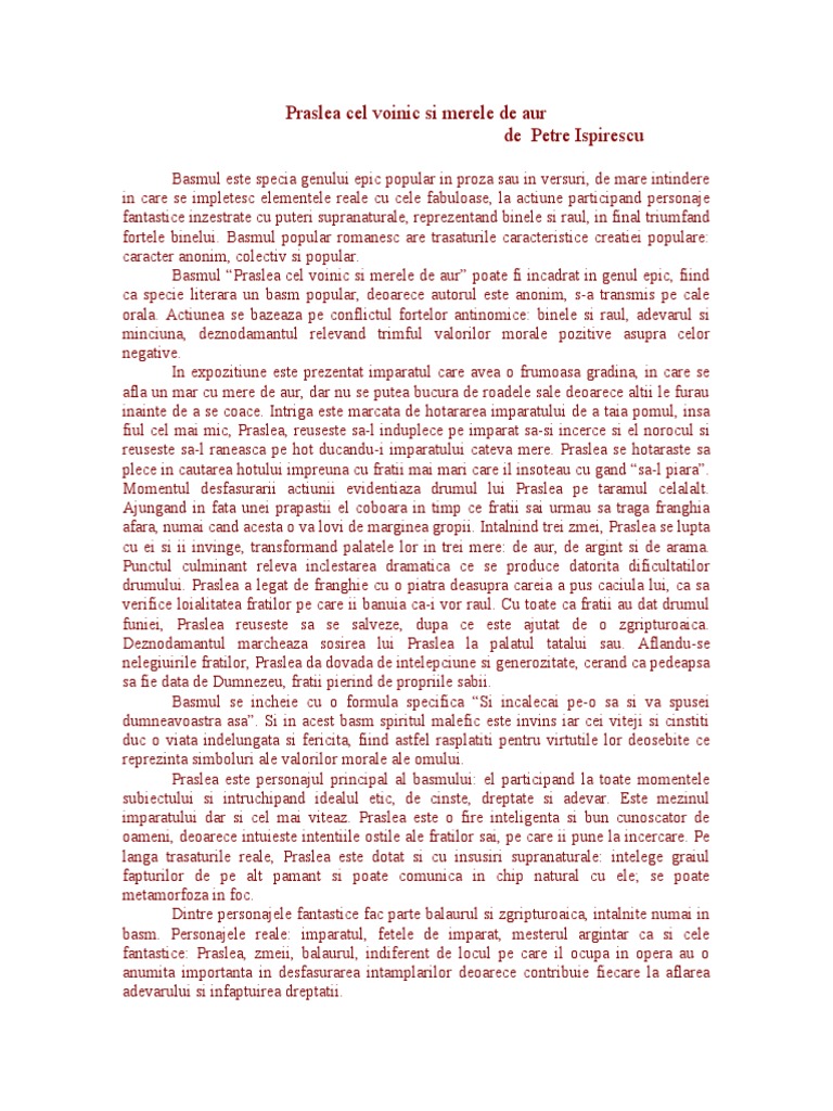 Basmul Praslea Cel Voinic Si Merele de Aur - Demonstratie