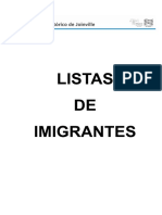Lista de Imigrantes em Joinville