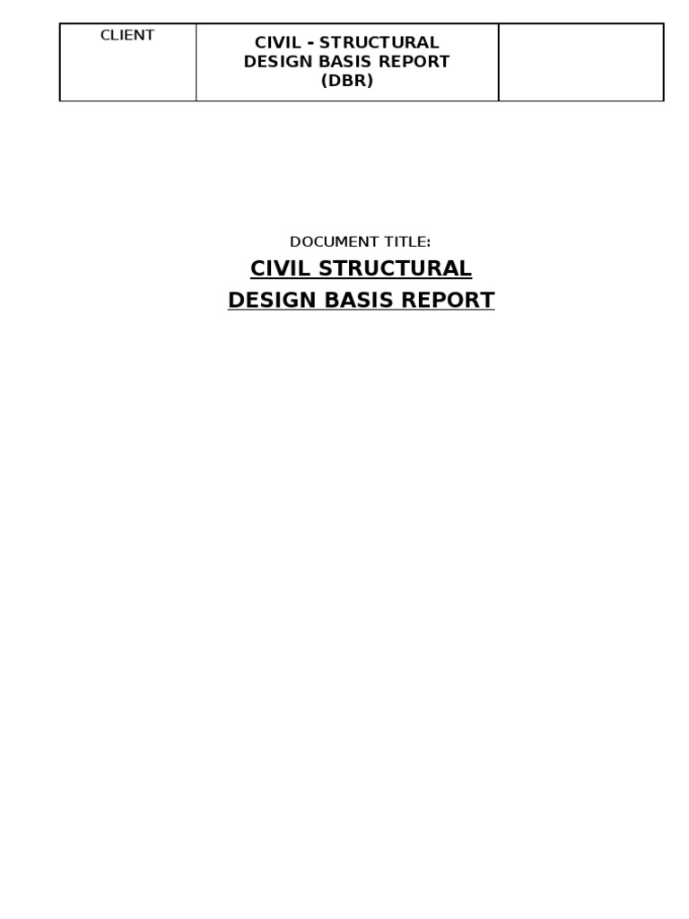 Civil Structural Design Basis Report | PDF | Concrete | Screw