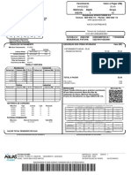 Fatura de água com vencimento e valores