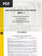 Unit - 1: Bba 308:business Policy & Strategy