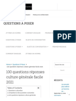 100 Questions Réponses Culture Générale Facile 2021 - Questions à Poser
