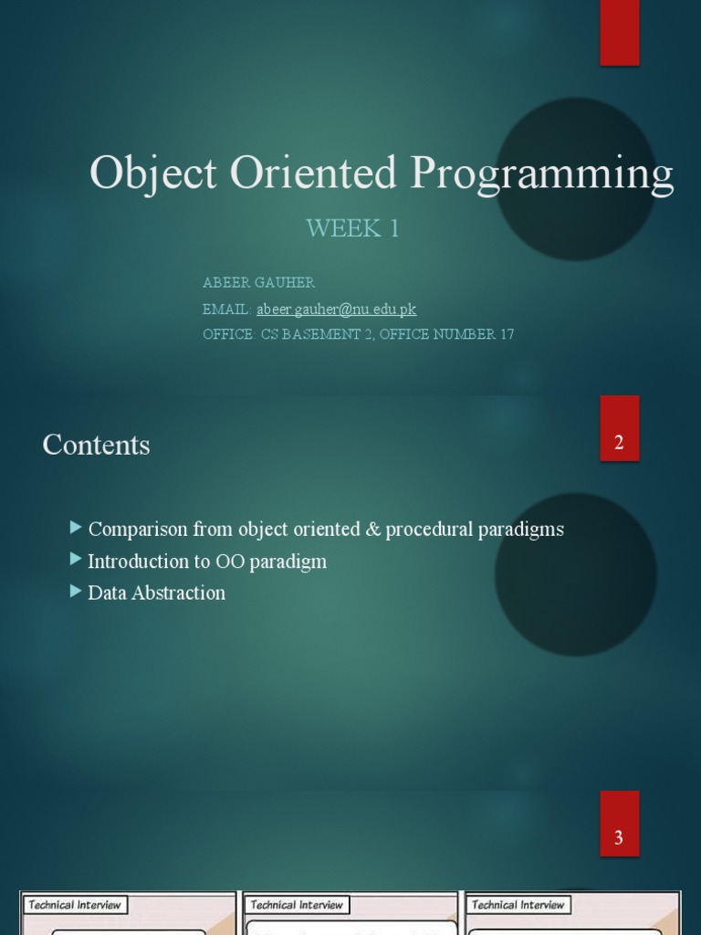 Object Oriented Programming: Week 1 | PDF | Programming Paradigms ...