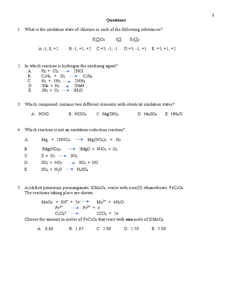 Chemistry Olympiad Exam Questions | PDF | Chemical Reactions | Isomer