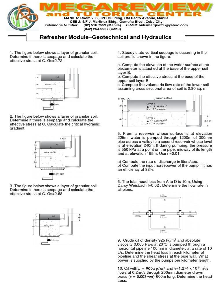 Refresher Module 54 (GH7) Geotechnical and Hydraulics PDF Soil