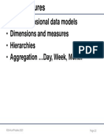 Multi Dimensional Data Models - Dimensions and Measures - Hierarchies - Aggregation Day, Week, Month