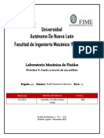 Laboratorio Mecánica de Fluidos: Universidad Autónoma de Nuevo León Facultad de Ingeniería Mecánica Y Eléctrica