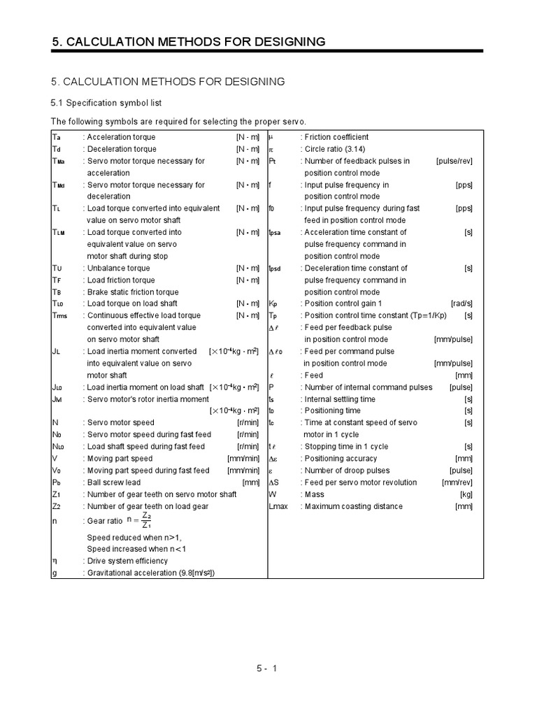 AC Servo Calculation PDF Electric Motor Torque