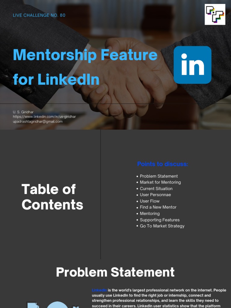 Mentorship Feature For Linkedin Live Challenge No 80 Pdf