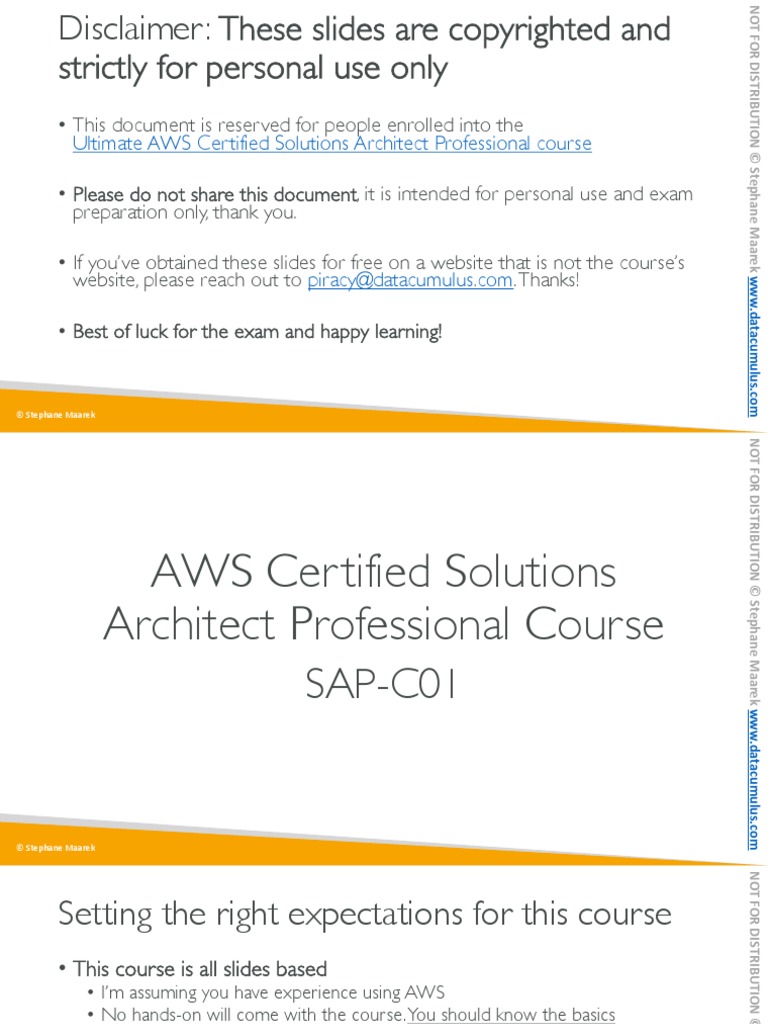 AWS Certified Solutions Architect Professional Slides v2.0 | PDF ...