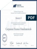 Anusya S: Corporate Finance Fundamentals
