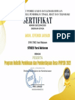 STIKES Yarsi Mataram - MUH. EFENDI JAYADI - Sertifikat Peserta PHP2D 2021 KLP 4