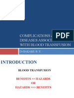 Complications & Diseases Associated With Blood Transfusion