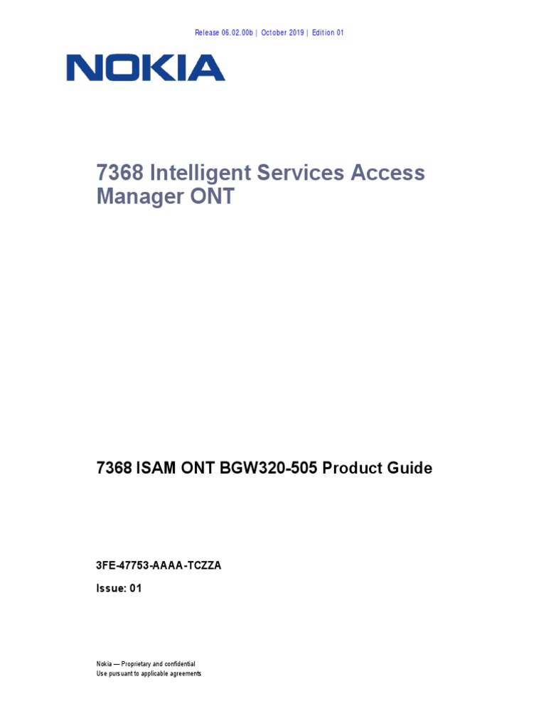 7368 Intelligent Services Access Manager ONT 7368 ISAM ONT BGW320505