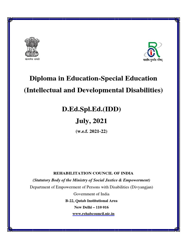 D Ed IDD 15821 Rev PDF Intellectual Disability Special Education