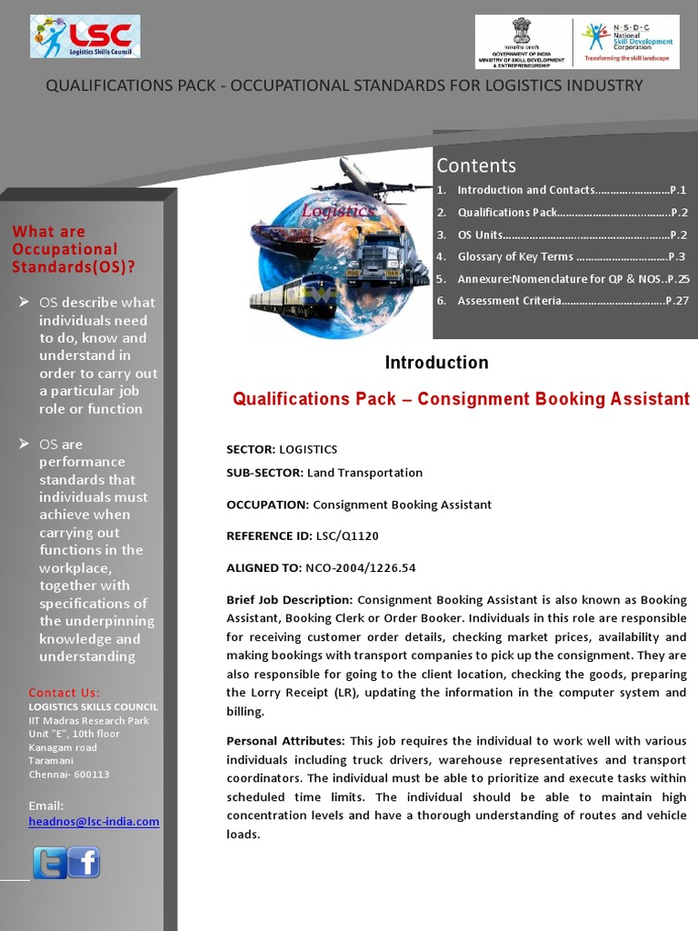 QP LSC Q1120 Consignment Booking Assistant PDF Safety Function