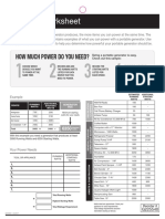 Portable Generator Wattage Chart