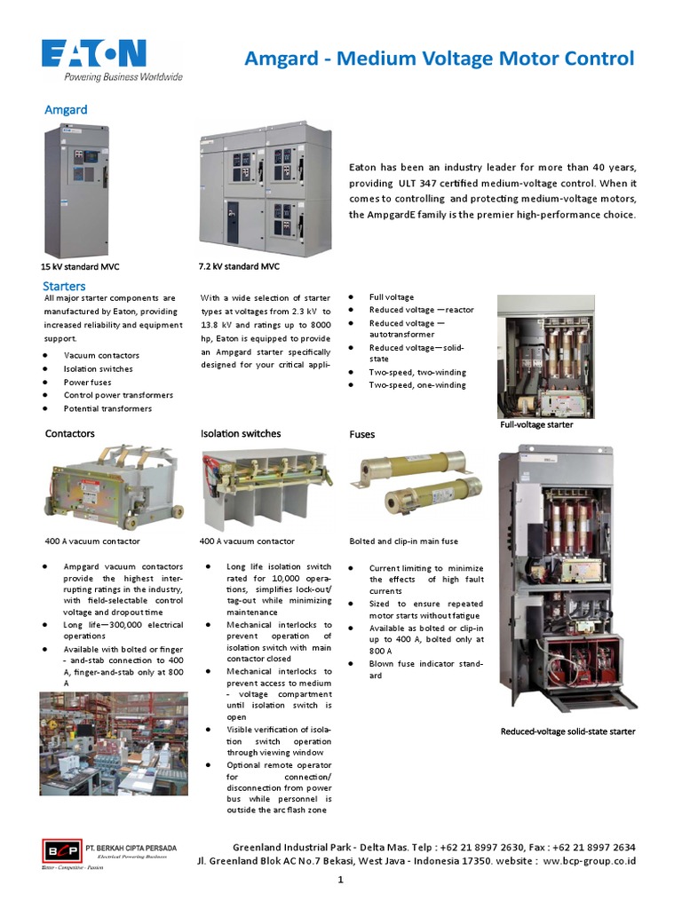 Amgard - Medium Voltage Motor Control | PDF | Fuse (Electrical) | Switch