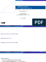Differential Geometry Lecture 3: Tangent Spaces (Part 1) : David Lindemann