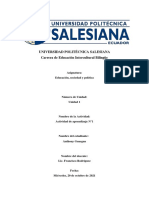 Lectura - Guasgua - Anthony - Educación, Sociedad y Politica - Actividad de Aprendizaje N°1