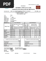 Kendriya Vidyalaya Clri Sardar Patel Road Adyar Chennai-20: Final Report Card Academic Session