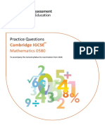 0580 Practice Questions (For Examination From 2020)