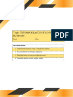 Topic: The Importance of Logic in Business: Period: Prelim Time Frame: 6 Hours