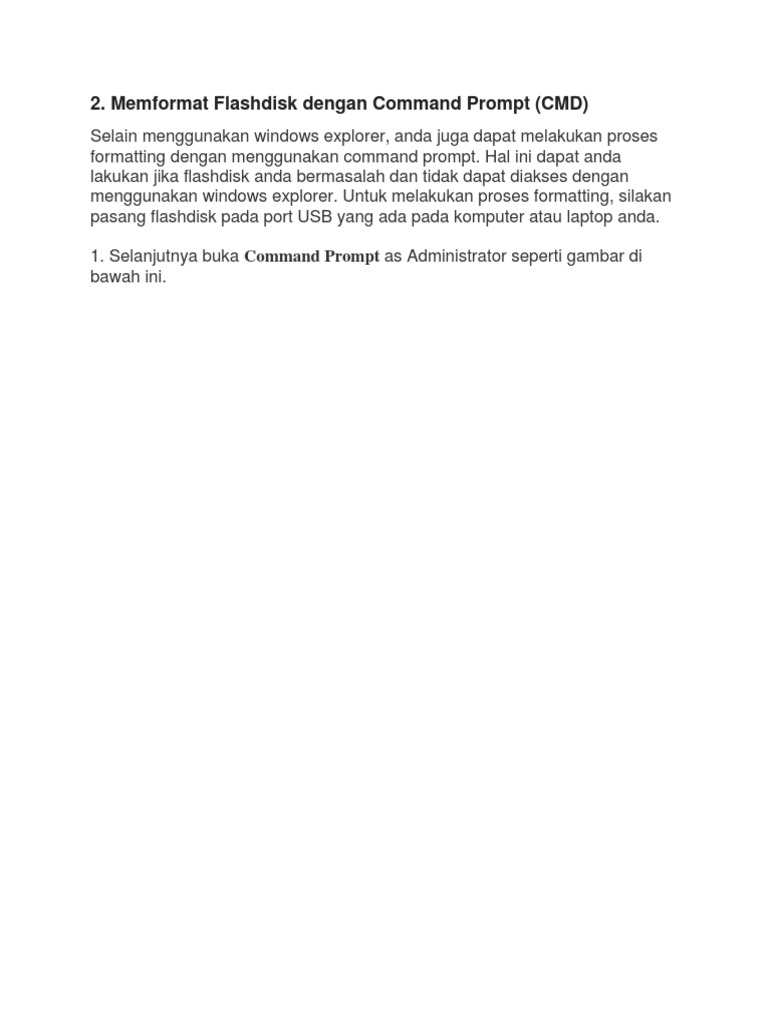 Format Flash Lewat CMD | PDF