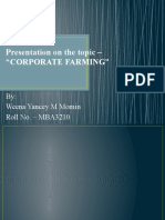 Presentation On The Topic - "Corporate Farming": By: Weena Yancey M Momin Roll No. - MBA3210
