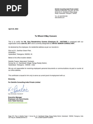 Employment Letter