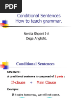 Conditional Sentences How To Teach Grammar.: Nertila Shpani I-A Dega Anglisht