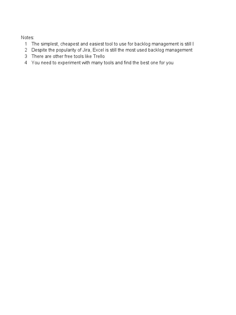 Sample Product Backlog Format | PDF
