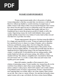 Women Empowerment: Essay No. 3
