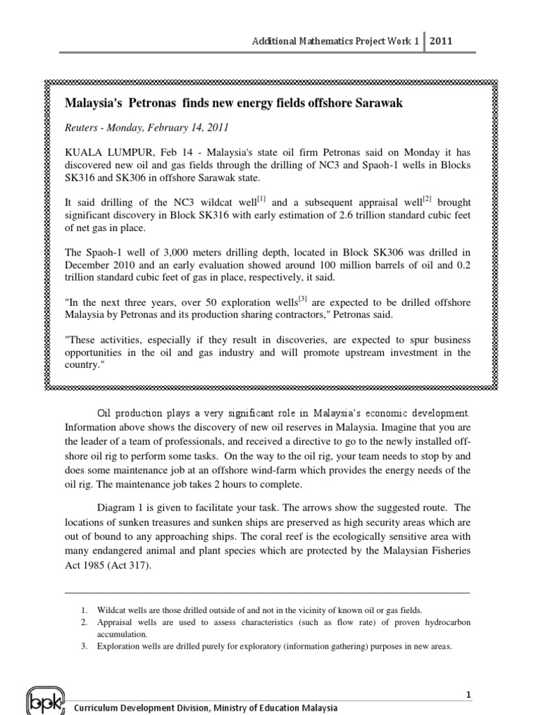 Additional Mathematics Project Work 1 2011 | PDF | Petroleum | Wound