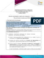 Guía de Actividades y Rúbrica de Evaluación - Unidad 2 - Tarea 3 - Plan de Acción Institucional (PAI)
