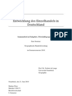 Seminararbeit Entwicklung Des Einzelhandels in Deutschland
