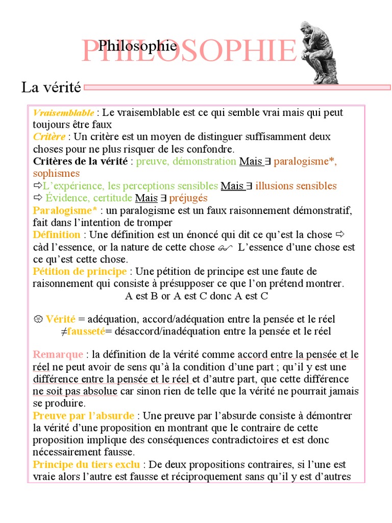 La Vérité en Philosophie Terminale | PDF
