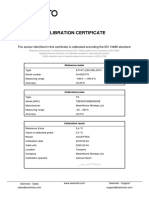 Calibration Certificate: The Sensor Identified in This Certificate Is Calibrated According The EN 13486 Standard