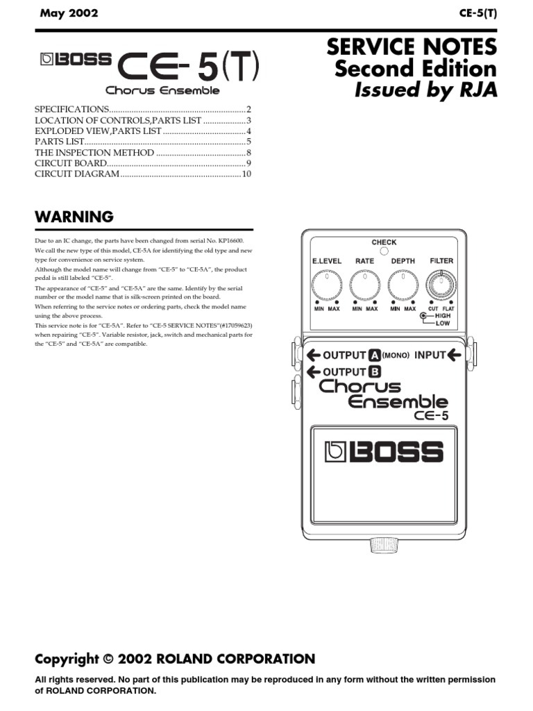 Boss CE-5 (T) | PDF | Operational Amplifier | Components