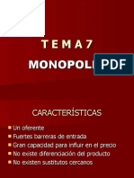 MONOPOLIO Aspectos Importantes