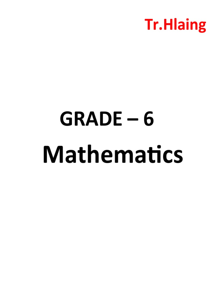 Grade 6 Math PDF