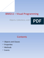 BIM211 - Visual Programming: Objects, Collections, and Events