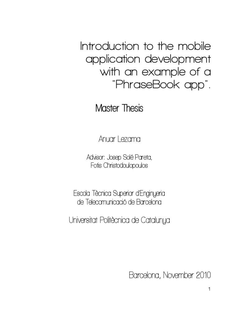 master thesis mobile