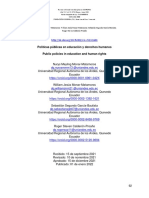 Políticas Públicas en Educación y Derechos Humanos Public Policies in Education and Human Rights