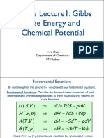 Online Lecture1: Gibbs Free Energy and Chemical Potential: Arti Dua Department of Chemistry IIT Madras