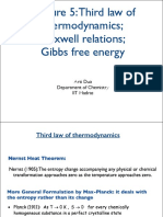 Lecture 5: Third Law of Thermodynamics Maxwell Relations Gibbs Free Energy