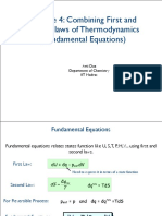 Lecture 4: Combining First and Second Laws of Thermodynamics (Fundamental Equations)